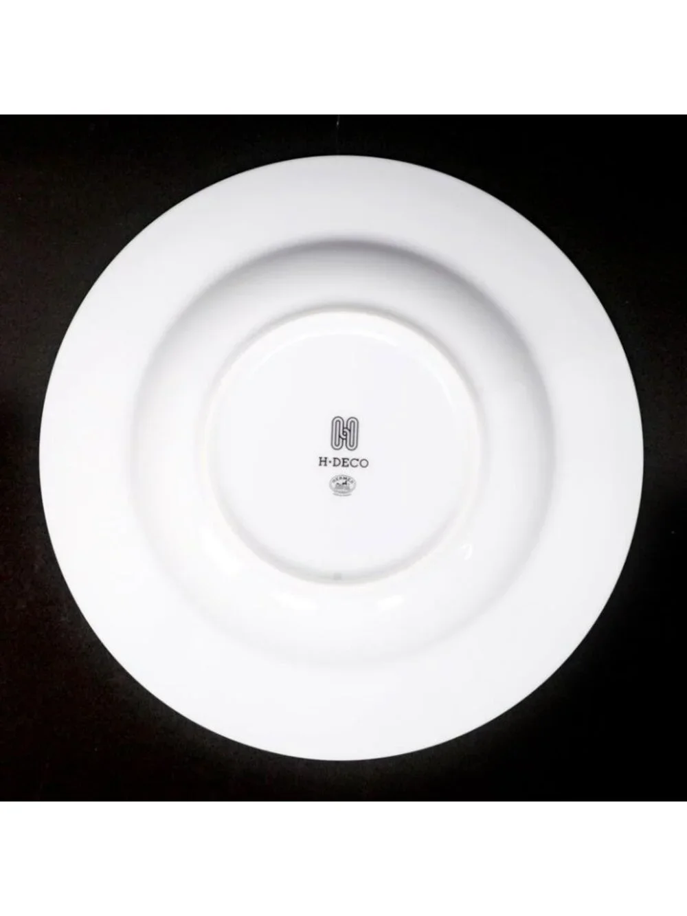 Hermes Soap Plate H DECO White Black Dish Pottery Ash